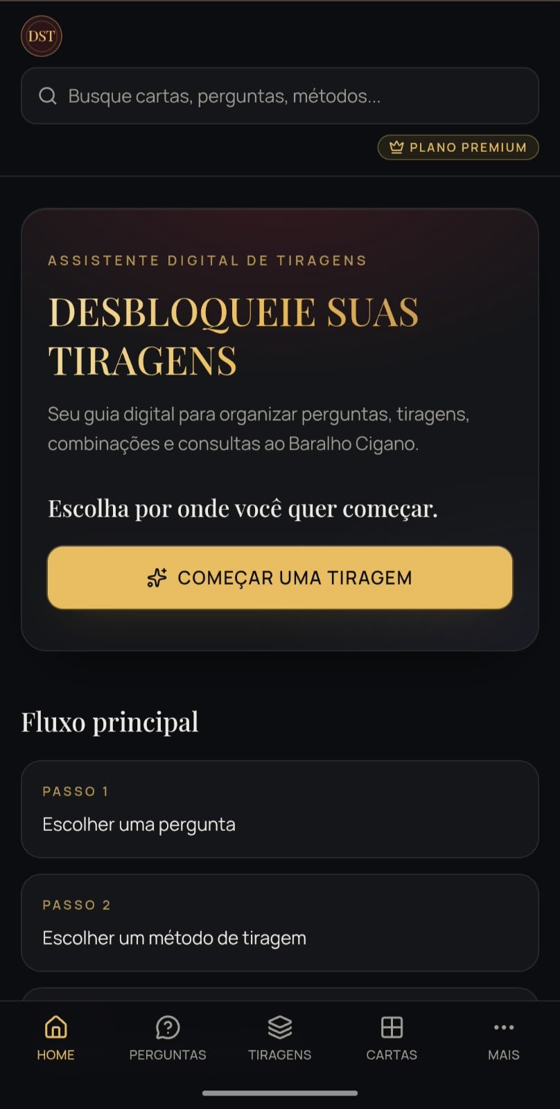 Tela inicial